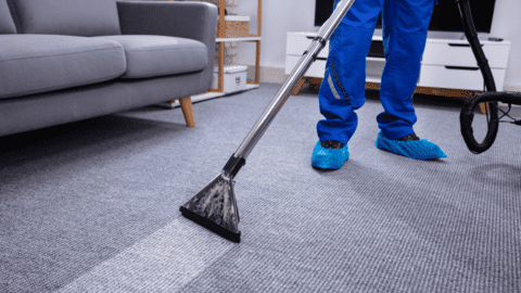 Flooring & Carpet Cleaning contractor at work