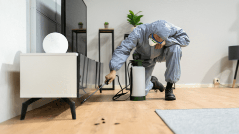 Pest Control contractor at work